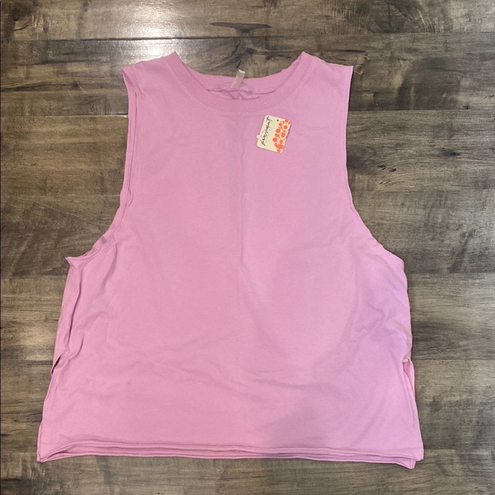 Free People Movement Sleeveless Pink Muscle Tank Top NWT